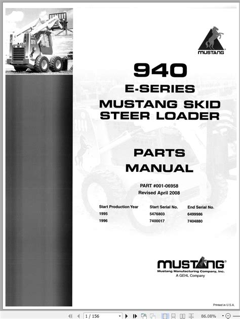 940 mustang skid steer manual|mustang 940e service manual.